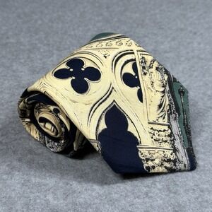 Vintage Structure Italian Fabric Tie Roman Architecture Columns USA 56x3.75in